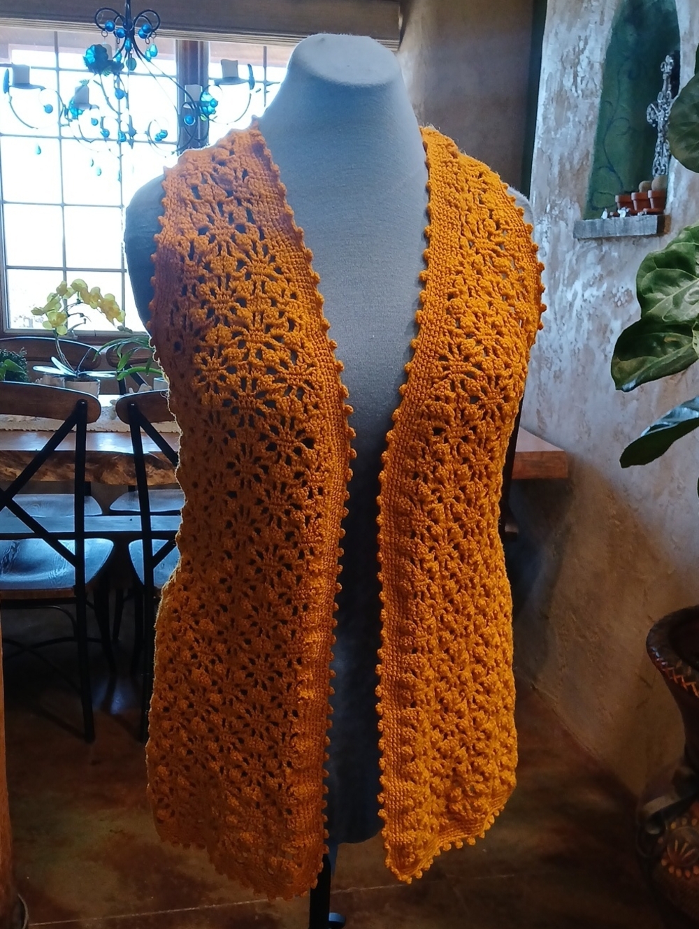 Handmade Mustard handmade vintage Crochet Vest